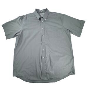 L.L.Bean Men's Wrinkle-Resistant‎ Short Sleeve Button-Down Shirt Gray XL